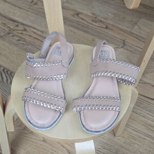Dolce Vita Beige/Taupe Girls' Sandals with Silver Trim